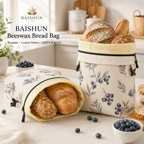 Printed roll-top bread storage bag