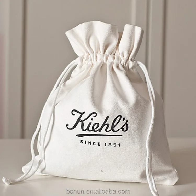 Natural canvas fabric pouch